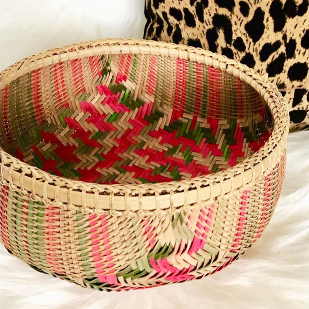 Colourful handwoven basket
